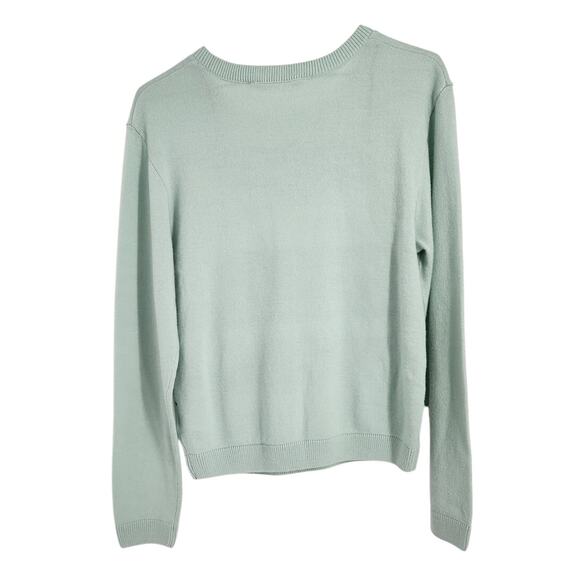 H&M Mint Green Christmas Lights "Let It Glow" Sweater Womens Size 20 - Picture 2 of 4